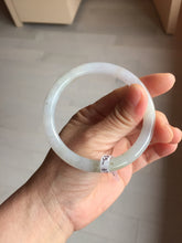 Load image into Gallery viewer, 58mm certified Type A 100% Natural light green purple brown with brown red flying dandelions slim round cut Jadeite Jade bangle PB255-3718
