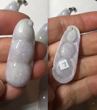Load image into Gallery viewer, Type A 100% Natural white/green/purple Four Seasons Fortune Beans jadeite jade pendant group BK101
