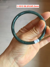 Load image into Gallery viewer, 51-61mm Certified type A 100% Natural dark green/blue/gray slim round cut Guatemala Jadeite bangle no crack group GL52
