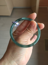 Load image into Gallery viewer, 54mm Certified Type A 100% Natural dark green/blue/gray with Guatemala slim round cut Jadeite bangle PH2-2348
