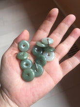 Load image into Gallery viewer, 17.5-20mm Type A 100% Natural oily dark green black gray(老油青) Jadeite Safety Guardian Button donuts pendant group PH237
