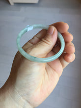 Load image into Gallery viewer, 50mm certified 100% natural Type A icy watery light green with green floating flower slim jadeite jade bangle PA122-(5484)

