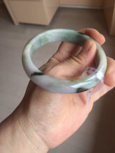 Load image into Gallery viewer, 58.6mm certified type A 100% Natural green/brown/purple/gray (Fu LU SHOU) Jadeite Jade bangle F103
