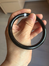 Load image into Gallery viewer, 62mm 100% Natural dark green/black meteorite Stellar Night sky slim round cut nephrite bangle HF111-1265
