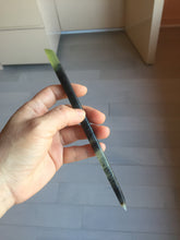 Load image into Gallery viewer, 19cm 100% Natural black and green Xiu Jade (Serpentine) Hairpin AW54
