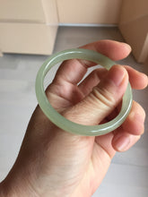 Load image into Gallery viewer, 51.5mm Certified 100% Natural icy watery light green yellow gray Clear Sky Water Green (晴水)Nephrite Bangle HN175-6930
