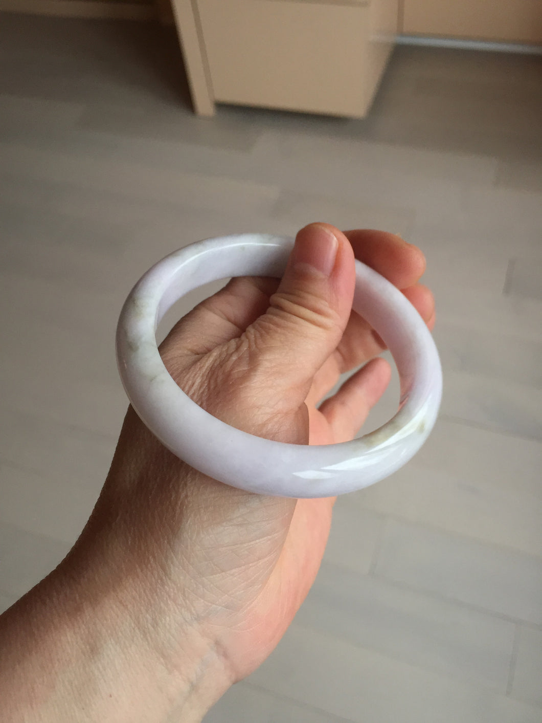 58.5mm Certified Type A 100% Natural green/purple/white Jadeite Jade bangle BM88-4502