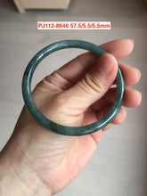 Load image into Gallery viewer, Sale! 56-62mm Certified type A 100% Natural dark green/blue/black/gray slim round cut Guatemala  Jadeite bangle(different size with defects) group GL31
