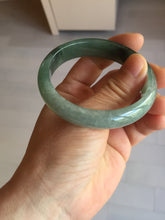 Load image into Gallery viewer, 51.5mm Certified Type A 100% Natural Oily Dark Green Gray Black with Flying Snow Oval Jadeite Jade Bangle PC207-7685
