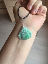 Load image into Gallery viewer, Certified 100% Natural type A sunny green happy Buddha jadeite Jade pendant PB65-5096

