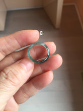 Load image into Gallery viewer, 16.7mm Size 6 1/4 100% natural type A dark green blue black gray Guatemala jadeite band ring group PE15
