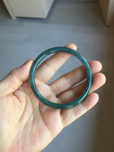 Load image into Gallery viewer, 56.2mm Certified Type A 100% Natural dark green/gray/black Guatemala slim round cut Jadeite bangle PJ84-0653
