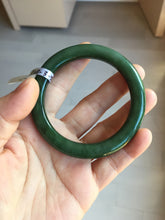 Load image into Gallery viewer, 55mm certified 100% Natural dark green/black nephrite (碧玉)  bangle HT168-3-3890
