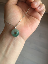 Load image into Gallery viewer, 11-13.7mm Type A 100% Natural dark green gray(油青) Abacus-Bead Peace and Safety Guardian Donuts Buckle jadeite Pendant group PA206(add on item)
