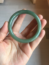 Load image into Gallery viewer, 56mm Certified 100% natural Type A oily dark green/ gray (老油青) round cut jadeite jade bangle PD115
