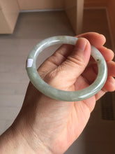 Load image into Gallery viewer, 54.5mm Certified Type A 100% Natural light green/gray/black round cut Jadeite bangle J147-3893
