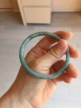 Load image into Gallery viewer, 58.6mm Type A 100% Natural Light Green/Gray/Black/Purple/Brown “Reed Flowers &amp; Snow” Guatemala Slim Round Cut Jadeite BanglePJ122-1417
