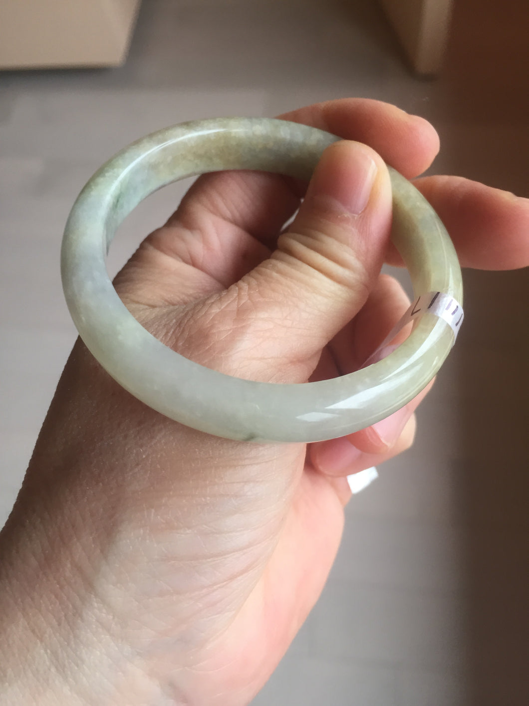 53.8mm certified Type A 100% Natural icy light green/yellow/purple Jadeite Jade bangle F100-3517
