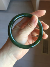 Load image into Gallery viewer, 59.5mm certified 100% Natural dark green/black nephrite (碧玉)  bangle HN150-0509

