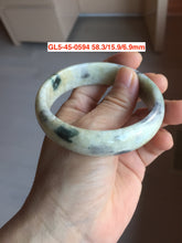 Load image into Gallery viewer, Sale! Certified type A 100% 50-59mm Natural green/white/beige/eggplant purple/black spring garden Jadeite bangle group GL5(31-50)
