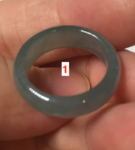 Load image into Gallery viewer, 16.1mm size 5 1/2 100% natural type A icy watery green/blue icy watery Guatemala jadeite jade band ring group BP85
