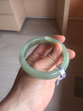 Load image into Gallery viewer, AllaboutjadeCanada.com only 52mm certified 100% Natural icy watery light green gray white nephrite bangle HN125-1010
