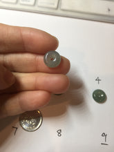 Load image into Gallery viewer, 11mm Type A 100% Natural icy watery oily dark green gray black(老油青) SMALL Jadeite Safety Guardian Button donuts pendant PF22 Add on item
