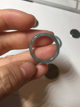 Load image into Gallery viewer, 18.3mm size 8 1/4 100% natural type A icy watery green/blue/gray Guatemala jadeite jade band ring group  BP74
