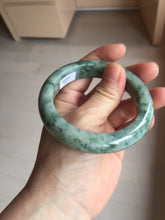 Load image into Gallery viewer, 56mm certified Type A 100% Natural dark green gray Jadeite Jade bangle BS112-6647
