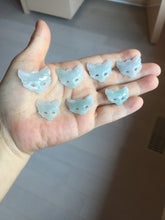 Load image into Gallery viewer, 100% natural type A white light green jadeite jade fox mask pendant necklace PD101
