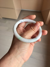 Load image into Gallery viewer, 56mm certified Type A 100% Natural white sunny green purple slim round cut Jadeite Jade bangle PB263-3202
