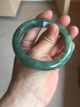 Load image into Gallery viewer, 56.5mm Certified Type A 100% Natural Woodland Green Jadeite Bangle AZ184-0432
