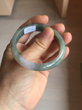Load image into Gallery viewer, 50.5mm certified 100% natural Type A light oily dark green purple gray watermelon rind (瓜油青) jadeite jade bangle PC247-1382
