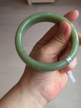 Load image into Gallery viewer, 60.8mm certified 100% Natural green/yellow nephrite Jade bangle HT48-8448
