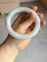 Load image into Gallery viewer, 59.2mm Certified 100% Natural type A light green/purple carved and golden-painted chubby round cut Jadeite Jade bangle PA167-4923
