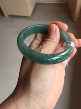 Load image into Gallery viewer, 53.8mm Certified Type A 100% Natural Light Green/Blue/Gray With Flying Snow Guatemala Jadeite Bangle PH267-1242
