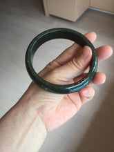 Load image into Gallery viewer, 64.6mm certified 100% Natural dark green/black meteorite Stellar Night sky nephrite bangle HN165-5034
