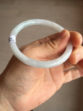 Load image into Gallery viewer, 55mm Certified type A 100% Natural white slim round cut Jadeite bangle PH83-0804
