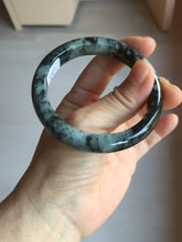 Load image into Gallery viewer, 55mm Certified Type A 100% Natural dark green black/white (black water and white mountains,白山黑水) Jadeite bangle PD140-6240
