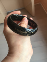 Load image into Gallery viewer, 61mm 100% Natural dark green/black meteorite Stellar Night sky nephrite bangle HN89-1022
