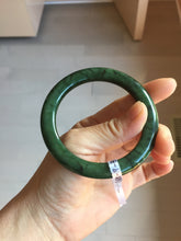 Load image into Gallery viewer, 54.9mm certified 100% Natural dark green/black nephrite (碧玉)  bangle HT168-9-3914
