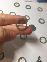 Load image into Gallery viewer, 13.3mm size 2 100% natural type A icy watery green/blue/yellow Guatemala square style jadeite jade pinky finger band ring/pendant group BS118
