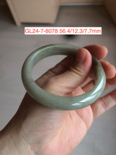 Load image into Gallery viewer, 55-57mm Certified Type A 100% Natural oily dark green/black/gray Jadeite Jade bangle group GL24
