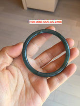 Load image into Gallery viewer, Sale! 56-62mm Certified type A 100% Natural dark green/blue/black/gray slim round cut Guatemala  Jadeite bangle(different size with defects) group GL31
