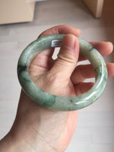 Load image into Gallery viewer, 58mm certified Type A 100% Natural light green gray chubby Jadeite Jade bangle BS117-6632

