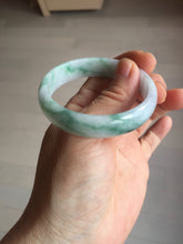 Load image into Gallery viewer, 50.5mm certified 100% natural Type A sunny green/white/purple thin jadeite jade bangle PE77-5465
