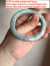 Load image into Gallery viewer, 44-52 mm Type A 100% Natural light green/yellow/gray oval Jadeite Jade bangle group  for kids/small adult hand GL27 Add-on item.
