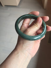 Load image into Gallery viewer, 62mm certified 100% natural Type A oily dark green gray black(老油青) jadeite jade bangle BS176-0054
