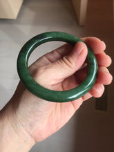 Load image into Gallery viewer, 54.8mm Certified 100% Natural Deep Pine Green/Black "Serene Ember Forest" Nephrite (red-skin nephrite 红皮碧玉)  Bangle HT168-12-6184
