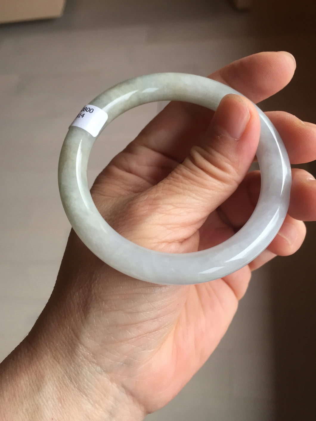 53.4mm certified 100% natural Type A gray green white purple round cut jadeite jade bangle AA122-4914